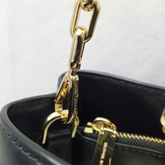 Michael Kors Gramercy Black Leather Lock Double Satchel Shoulder Bag - $358 - Picture 16 of 16